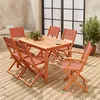sweeek - Ausziehbarer Gartentisch aus Holz , 6 Stühle - Produktbild-Vorschau 8