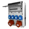 A power distribution box with multiple outlets and circuit breakers. Náhled obrázku produktu
