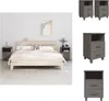vidaXL Nachttische HAMAR 2 Stk. Hellgrau 40x35x62 cm Produktbild-Vorschau 1