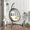 vidaXL Hängesessel mit Kissen Cremeweiß Poly Rattan & Stahl Produktbild-Vorschau 2