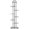 A tall, black metal plant stand with multiple shelves. Anteprima dell’immagine prodotto