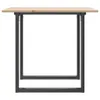 A table with a wooden top and metal legs, shown from the front. Produktbild-Vorschau