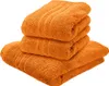 A stack of three orange towels. Anteprima dell’immagine prodotto
