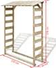A wooden firewood storage shed with dimensions indicated. Voir les images du produit