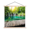 MuchoWow® Textilposter Brücke - Wasserfall - Natur 60x60 cm Produktbild-Vorschau 1