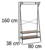 Wieszak na ubrania z półkami na buty, 160 x 80 x 38 cm, Podgląd zdjęcia produktu 2