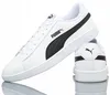 A pair of white Puma sneakers with black accents, shown from a slightly angled side view. Podgląd zdjęcia produktu