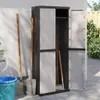 vidaXL Gartenschrank Grau und Schwarz 65x37x165 cm PP Produktbild-Vorschau 9