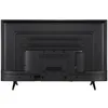 The back of a black television set with its stand legs attached. Produktbild-Vorschau