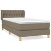 vidaXL Boxspringbett mit Matratze Taupe 90x190 cm Stoff Produktbild-Vorschau 1