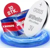 A product shot of button cell batteries and their packaging, with a blue energy-like effect around them. Produktbild-Vorschau