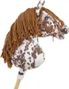 Cavallo Hobby Horse Large Premium - tartan bianco e marrone Anteprima dell’immagine prodotto 2