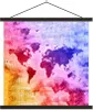 MuchoWow® Textilposter Weltkarte - Farben - Abstrakt 40x40 Produktbild-Vorschau 1