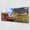 Acrylglasbilder 125x50 Wandbild Druck Häuser See Gebirge Produktbild-Vorschau 2