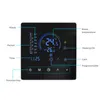 A close-up of a smart thermostat's digital display with labels pointing to different features. Podgląd zdjęcia produktu