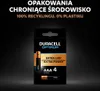A product shot of Duracell Optimum AAA batteries in their packaging, with marketing text overlayed. Náhled obrázku produktu