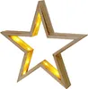 A wooden star decoration with integrated LED lights. Produktbild-Vorschau