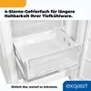 Close-up view of the interior of a refrigerator or freezer compartment, showing a clear plastic drawer. Produktbild-Vorschau