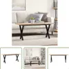 The Living Store Couchtisch X-Gestell 110x40x45,5 cm Produktbild-Vorschau 1