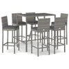 A gray poly rattan bar set with cushions on a white background. Produktbild-Vorschau