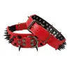 Breites Hundehalsband aus Leder mit Spikes - rot, Größe L Produktbild-Vorschau 4