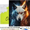 Malen nach Zahlen Erwachsene Tiere Wolf Elemente 50x40 - 31 Produktbild-Vorschau 1