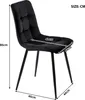 A black chair with dimensions indicated by lines and text. Náhled obrázku produktu