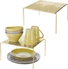 mDesign Geschirrablage 2er Set Metall Messing Freistehendes Produktbild-Vorschau 5
