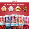 A marketing image showcasing different flavors of ALLNUTRITION FRULOVE In Jelly, with accompanying fruit imagery and descriptive text. Produktbild-Vorschau