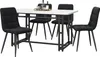 Sweiko 120x70cm Schwarz Esstisch mit 4 Stühlen Set,Moderne Produktbild-Vorschau 3