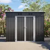 Metall Gerätehaus Gartenhaus mit Pultdach Fundament Produktbild-Vorschau 2