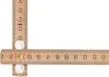 A wooden folding ruler, also known as a Zollstock, is shown in an L-shape against a white background. The ruler has markings in centimeters and millimeters, with some numbers highlighted in red. Voir les images du produit