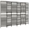 vidaXL Paravent 6-tlg. Grau Poly Rattan Produktbild-Vorschau 1