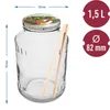 Glasgefäß mit Schraubverschluss 1.5L fi 82/6 + Zange Produktbild-Vorschau 2