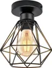 A vintage-style ceiling light with a diamond-shaped metal cage and a visible Edison-style bulb. Produktbild-Vorschau
