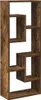 A tall, narrow, wooden bookshelf with an asymmetrical design, shown against a white background. Anteprima dell’immagine prodotto