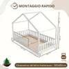 Crazy Pine Letto a Casetta Bianco 80x160 cm – Letto da Anteprima dell’immagine prodotto 2