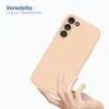 A hand holding a peach-colored phone case. Produktbild-Vorschau