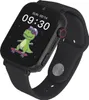 A smartwatch with a cartoon dinosaur on the screen, displayed against a black background. Produktbild-Vorschau