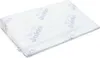 A white pillow with a repeating light blue pattern of the brand name 'Jukki' and small cloud/kite graphics. Produktbild-Vorschau