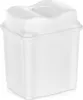 A white plastic trash can with a lid. Produktbild-Vorschau
