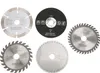 A collection of five circular saw blades on a white background. Produktbild-Vorschau