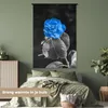 MuchoWow® Wandteppich Wandbehang Blumen - Rose - Schwarz - Produktbild-Vorschau 4