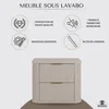 Rodan | Armoire salle bain 60 cm | Beige Mat - Bois | L/H/P Voir les images du produit 2