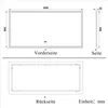 Technical drawing of a mirror with dimensions and views. Produktbild-Vorschau