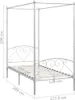 vidaXL Himmelbett-Gestell Weiß Metall 120 x 200 cm Produktbild-Vorschau 4