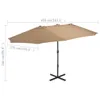vidaXL Sonnenschirm mit Aluminium-Mast 460x270 cm Taupe Produktbild-Vorschau 9