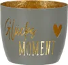 Gilde Windlicht, "Glücksmoment", Schriftzug, Metall, beige, Produktbild-Vorschau 3