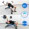 A split image showing a man performing chest exercises on a weight bench with dumbbells and a barbell. Náhľad obrázku produktu