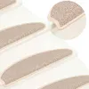 vidaXL Tapis d'escalier 15 pcs. 65x21x4 cm blanc et marron Voir les images du produit 2